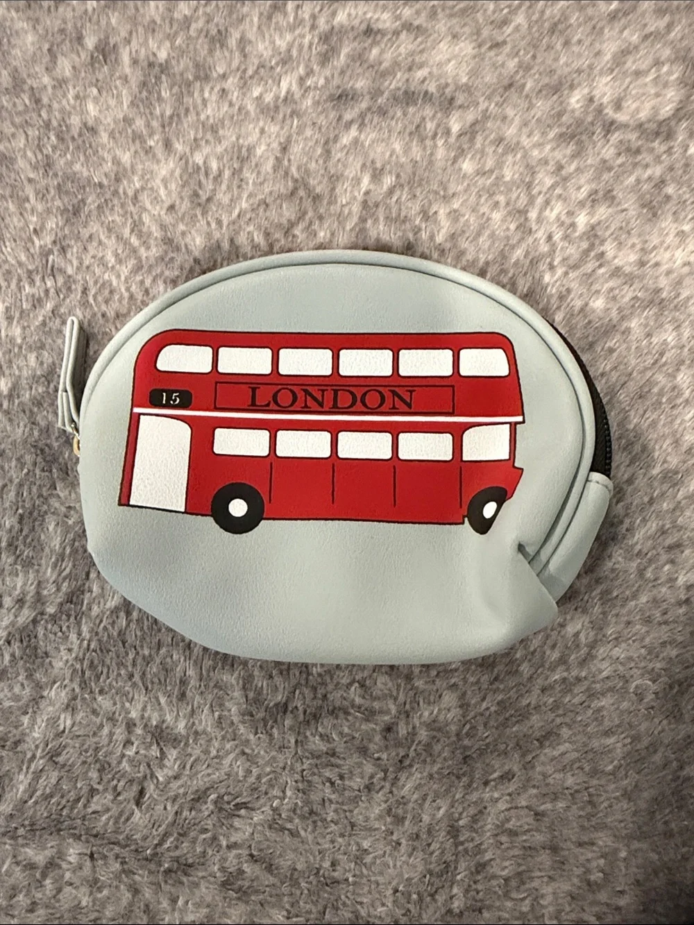 London Cosmetic Pouch - Light Blue and Red